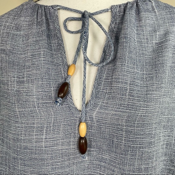 Zara Blue Tassle Tie Blouse - Picture 8 of 8